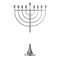 Modern Solid Metal Judaica Hanukkah Menorah 9 Branched Candelabra